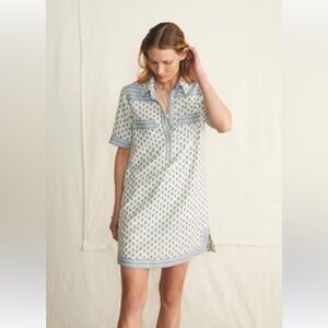 Faherty Rae dress white lotus print